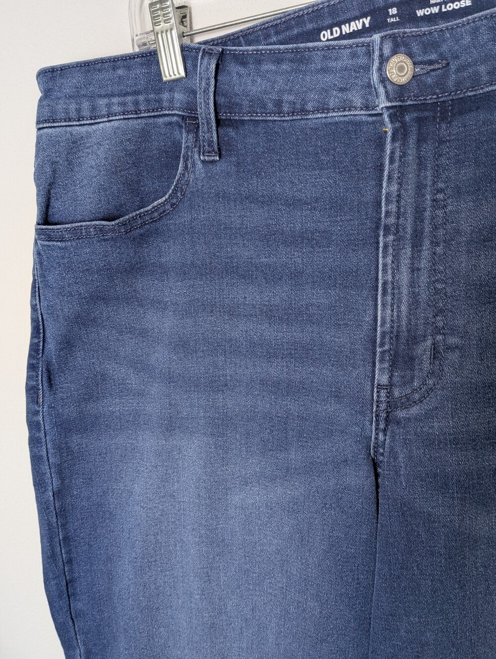 NEW Old Navy High-Rise Wow Loose Jeans Women’s Tall Size 18 Stretch Blue Denim - Picture 5 of 13
